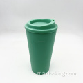 Double Wall PP Travel Mug 16oz 500ml cawan plastik cawan kopi yang boleh diguna semula dengan penutup